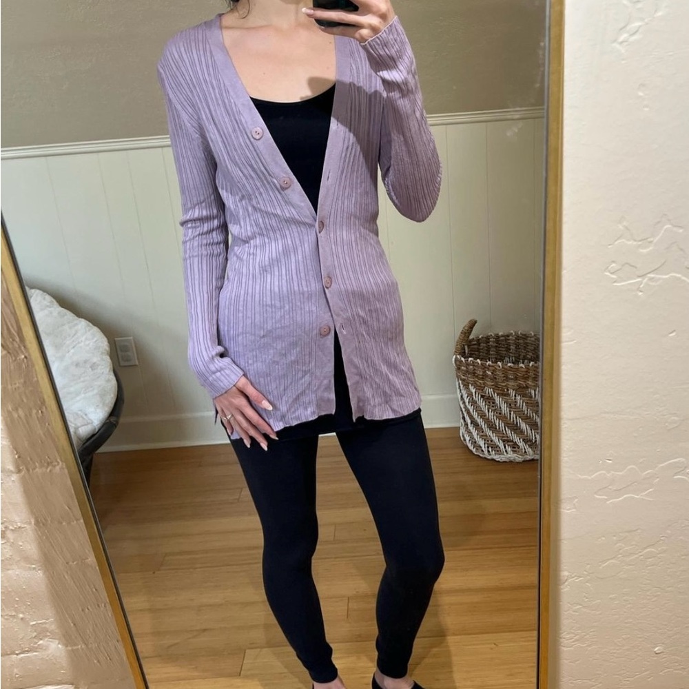 Vintage Express Lavender Button-Up Cardigan